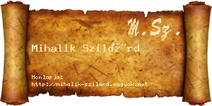 Mihalik Szilárd névjegykártya